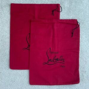Christian Louboutin Red Felt Dust Shoe Bags